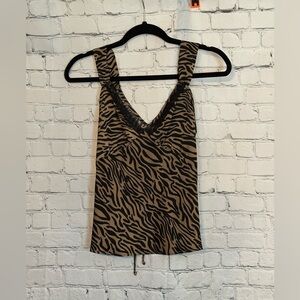 Zebra Print Sleeveless Top